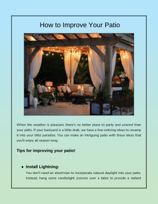 How to Make Your Patio More Beautiful