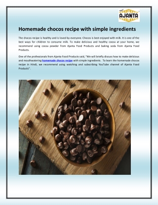 Homemade chocos recipe in Hindi