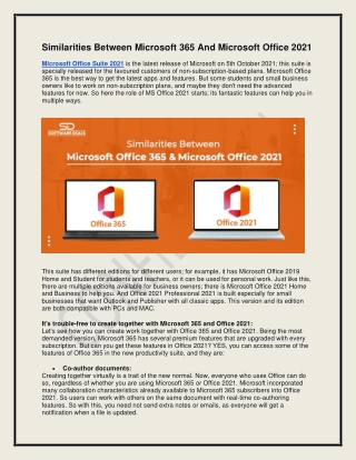 Similarities Between Microsoft 365 And Microsoft Office 2021