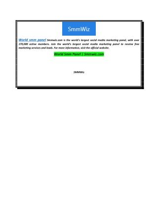 World Smm Panel | Smmwiz.com