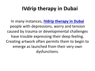 IVdrip therapy in Dubai