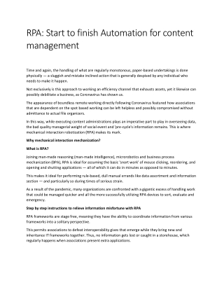 RPA for content management