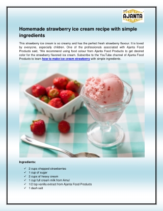 How to make ice cream strawberry