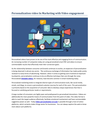 Personalization video In Marketing with Video engagement