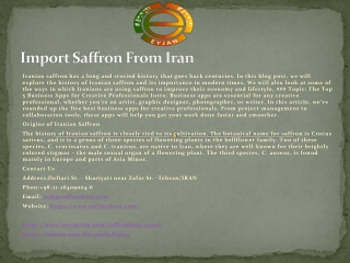 Import Saffron From Iran