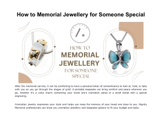 How to Memorial Jewellery for Someone Special