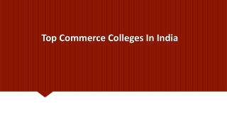 Top Commerce Colleges In India