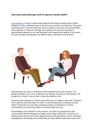 How does psychotherapy work to improve mental health_
