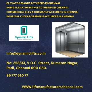 Commercial Elevator Manufacturers in Chennai