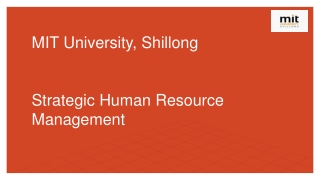 Strategic Human Resource Management