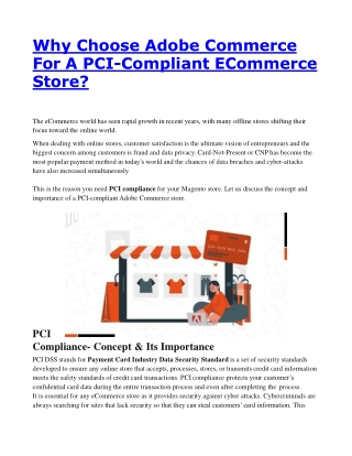 Why Choose Adobe Commerce For A PCI-Compliant ECommerce Store_