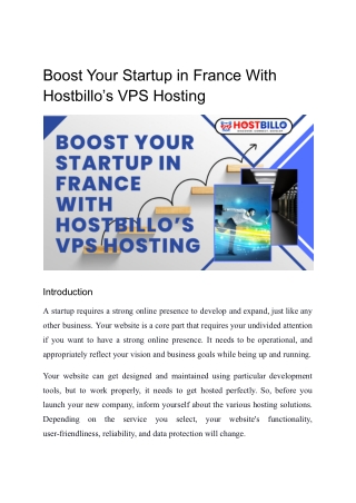 Boost Your Startup in France With Hostbillo’s VPS Hosting