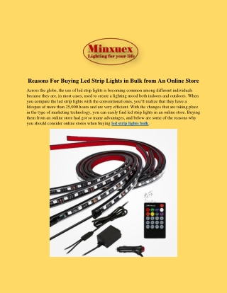 Reasons For Buying Led Strip Lights in Bulk from An Online Store