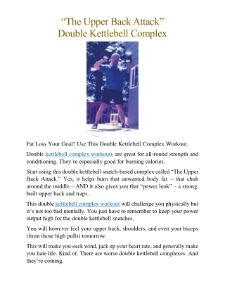 “The Upper Back Attack” – Double Kettlebell Complex