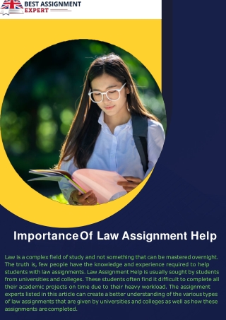 Importance Of Law Assignment Help