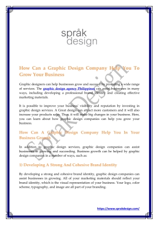 How Can a Graphic Design Company Help You To Grow Your Business