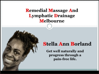 Remedial Massage and Lymphatic Drainage Melbourne Stella Ann Borland