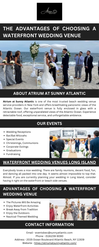 The Advantages of Choosing a Waterfront Wedding Venue