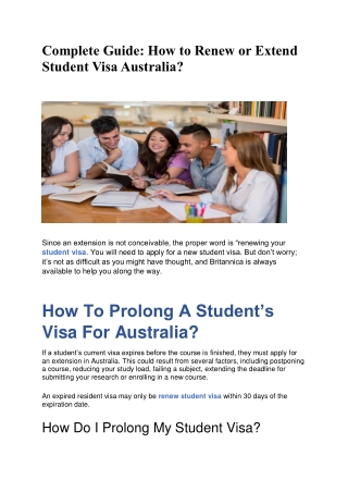 Complete Guide: How to Renew or Extend Student Visa Australia?