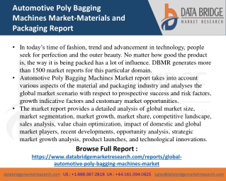 Automotive Poly Bagging market report
