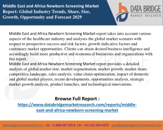 Middle East and Africa Newborn Screening Market report