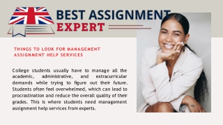 Things to look for Management Assignment Help Services