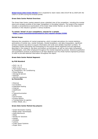 Green Data Center Market