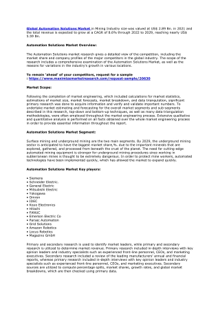 Automation Solutions Market