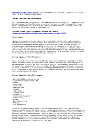 Catering Equipment Market