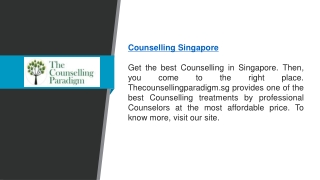 Counselling Singapore   The Counselling Paradigm