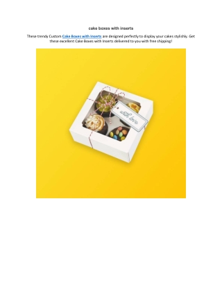 cake boxes with inserts