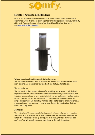 Benefits of Automatic Bollard Systems