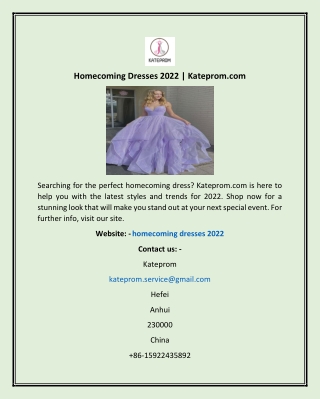 Homecoming Dresses 2022 | Kateprom.com