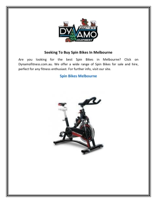 Seeking To Buy Spin Bikes In Melbourne