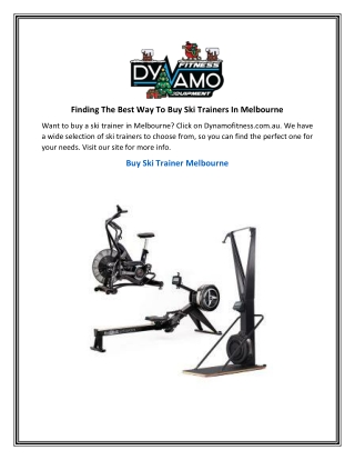 Finding The Best Way To Buy Ski Trainers In Melbourne