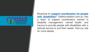 Support Coordination for People With Disabilities   Halefoundation.com.au