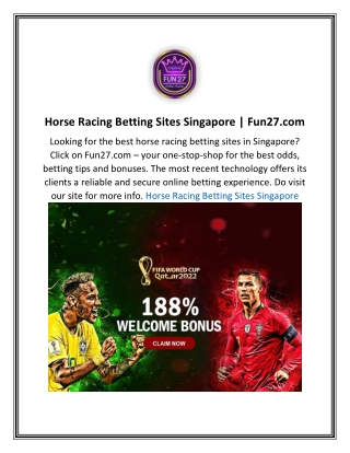 Horse Racing Betting Sites Singapore  Fun27.com