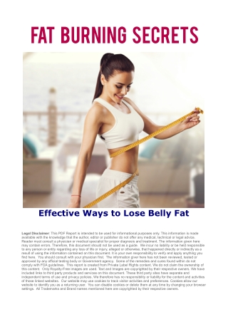 FAT BURNING SECRETS Effective Ways to Lose Belly Fat