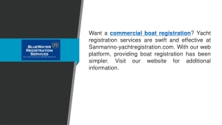 Commercial Boat Registration   Sanmarino-yachtregistration.com