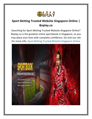 Sport Betting Trusted Website Singapore Online  8nplay.co