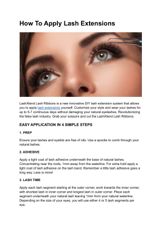 How To Apply Lash Extensions