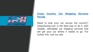 Cross Country Car Shipping Services Florida   Usaautoship.com