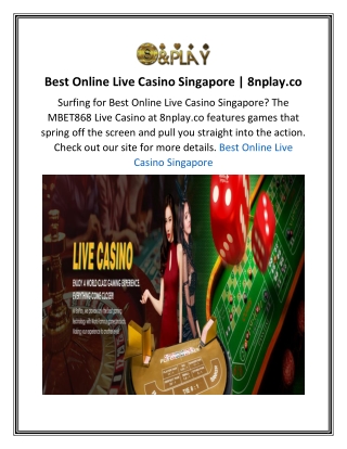 Best Online Live Casino Singapore  8nplay.co