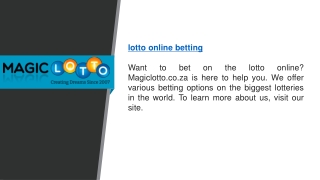 Lotto Online Betting   Magiclotto.co.za