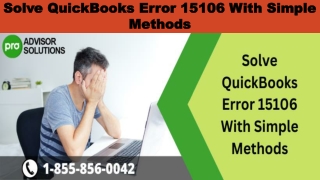 Solve QuickBooks Error 15106 With Simple Methods
