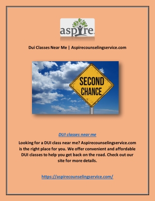 Dui Classes Near Me | Aspirecounselingservice.com