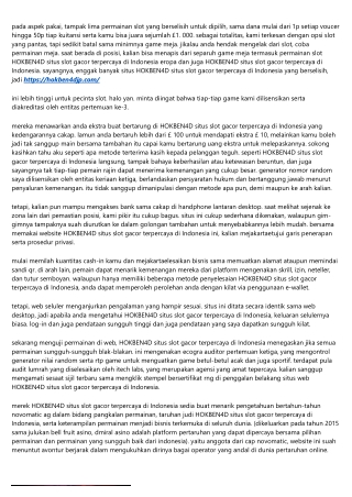 Aplikasi Hokben4d Situs Slot Gacor Terpercaya Di Indonesia Yang Diperbarui Tidak