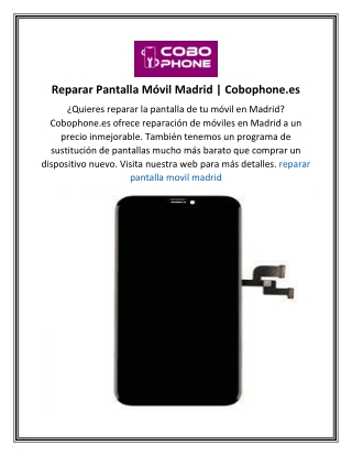 Reparar Pantalla Móvil Madrid  Cobophone.es