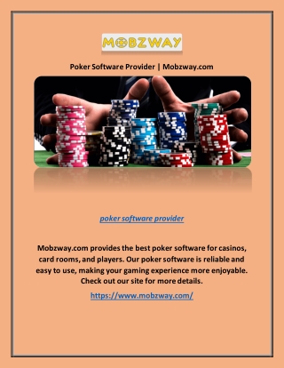 Poker Software Provider | Mobzway.com