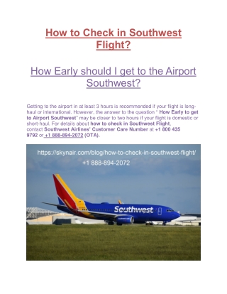 How to Check in Southwest Flight by Skynair.com